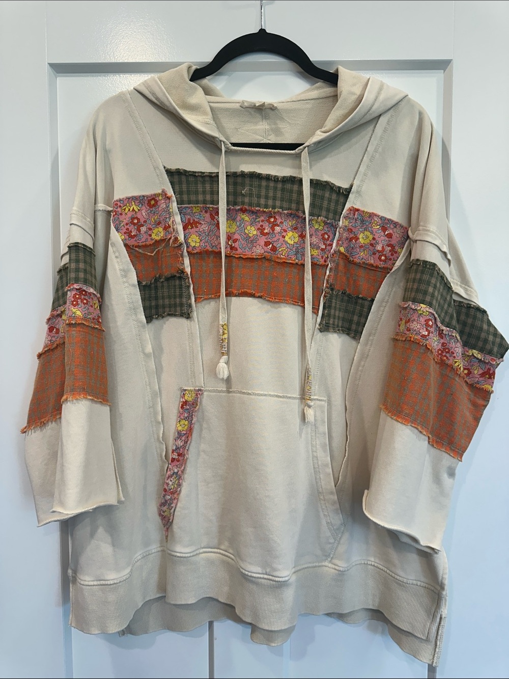 Easel Cream Patchwork Hoodie - Picture 1 of 4